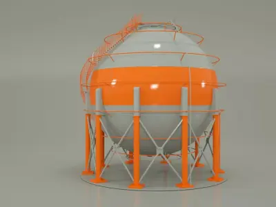 Sphere Tank 3D Model 3D model