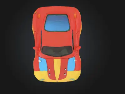 Colorful Cartoon Car Stylized 3D Vehicle Low-poly 3D model