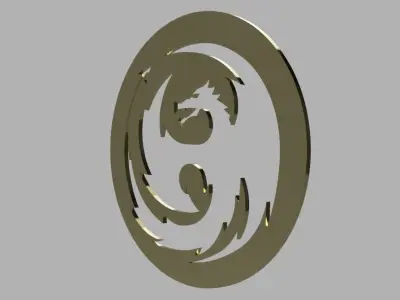 dragon coaster - wall decor - table top 3D model