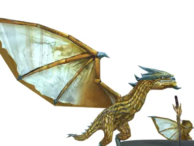 Dragon Creature 3D Asset Fantasy Models with PBR Textures Low-poly 3D model