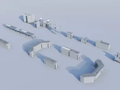 Luxury Jewelry Store Display Counters Cabinests Low-poly 3D model