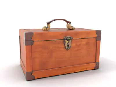 Vintage Wooden Suitcase model pack Low-poly 3D model