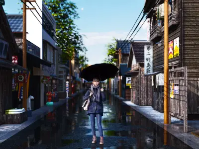 LUMION SCENE TOKYO JAPAN STREET 14 Free 3D model