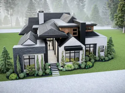 Modern House Number 7 - Stl-Dae file - 3d model Only 3D print model