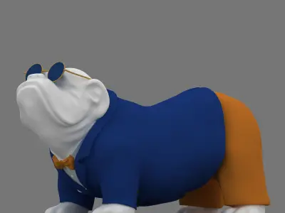 Bulldog sculpture 3D model