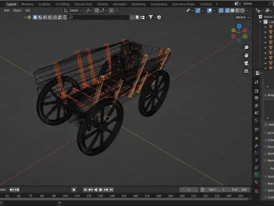 Realistic Milk Cart Low-poly 3D model