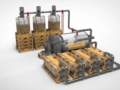 Sci-fi storage tank 4 3D model