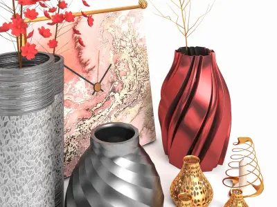 Decorative set 008 3D model buy