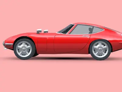 Toyota 2000GT 1969 Low-poly 3D model