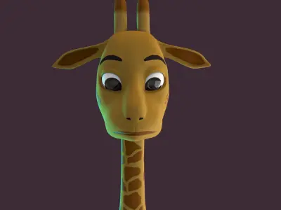 Stylized Giraffe Rigged Low-poly 3D model