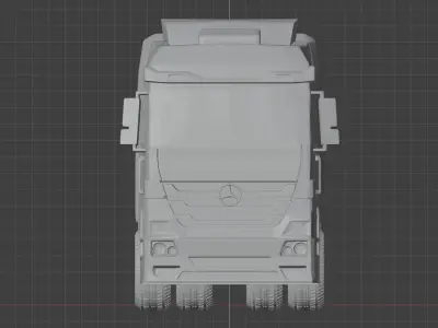 3d model Mercedes Benz Actros truck Low-poly 3D model