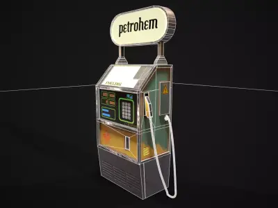 CyberPunk Petrol Pump Low-poly 3D model