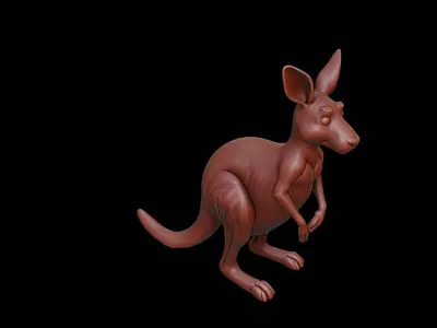 Kangaroo Animal Sculpture 3D print model