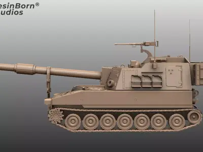 Self-Propelled Howitzer M109A6 Paladin Modern Artillery Vehicle  3D model