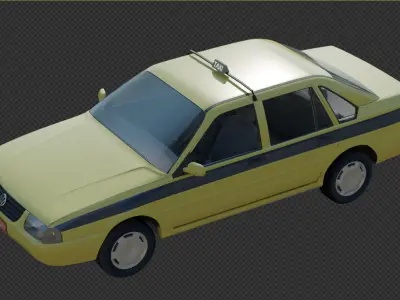 VW Santana 2005 taxi 3D model