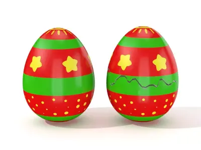 Easter Egg Cracked  N008 Low-poly 3D model