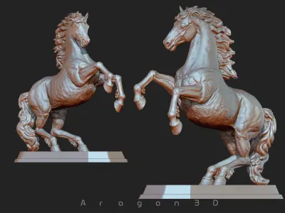Horse print ready Stand Pose 3D print model