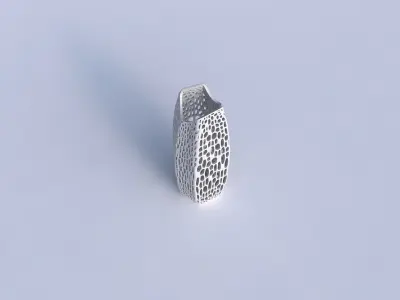 Vase double arc hexagon with dense organic lattice 2 3D print model
