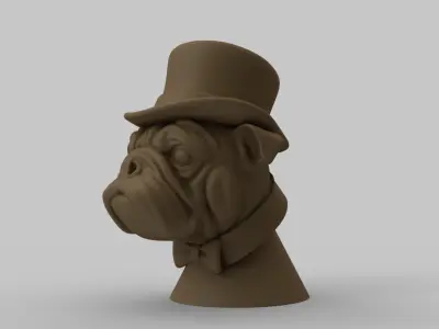 Bulldog Figurine 3D print model