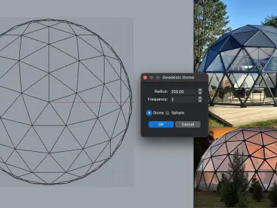 Geodesic Dome Rhino3D Parametric Python Script for Architects 3D model