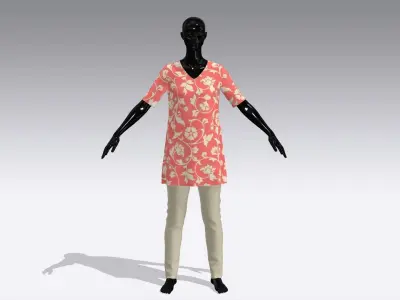 Female Cloth Dress Low-poly 3D model get