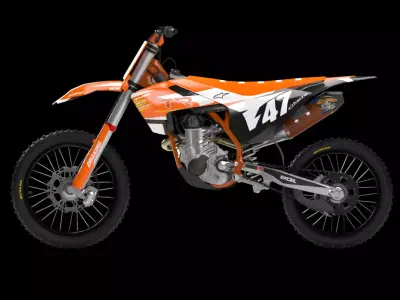 Husqvarna 250 cc Motocross Low-poly 3D model