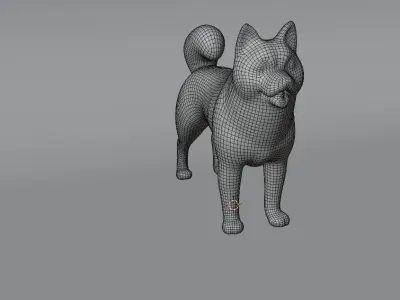 Dog with LODs Low-poly 3D model
