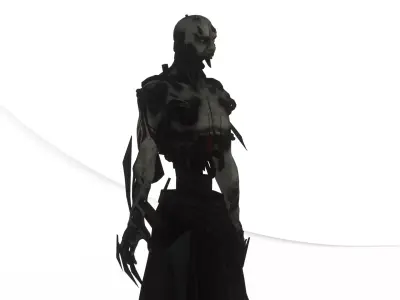 Cyborg Monster Bio-Mechanical Creature 3D Model Low-poly 3D model