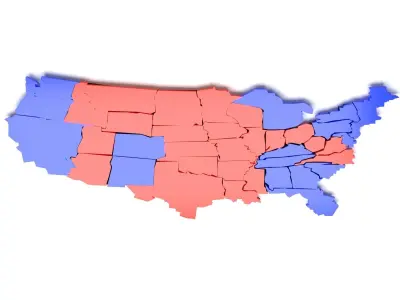 America political map  3D model
