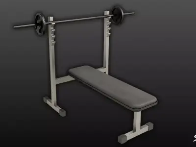 Flat Bench Press Low-poly 3D model