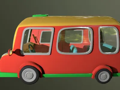 Asset - Cartoons - Bus - 3D Model 3D model