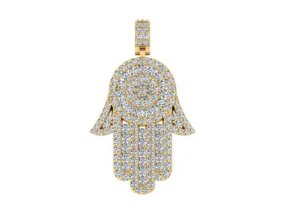 Luxury Iced-Out Hamsa Hand Pendant 3D print model