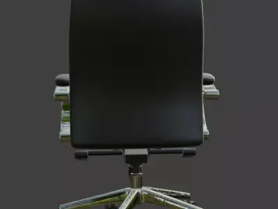 Modern Black Leather Executive Office Chair High Detail 3D Model 3D model
