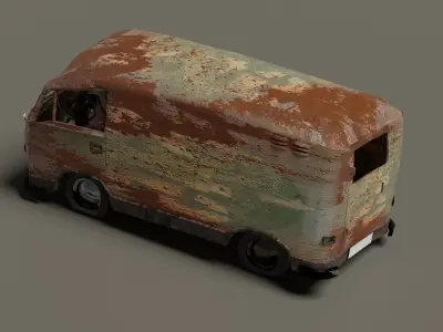 wrecked van 3D model