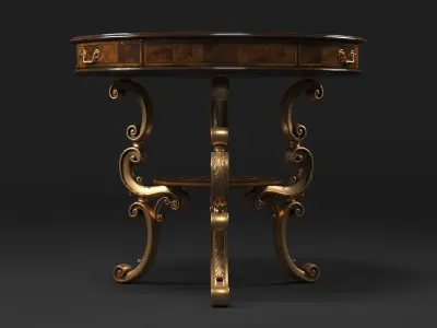 Oyster round table lowpoly Low-poly 3D model