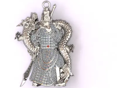Chinese statue pendant 3D Quan Cong 3D print model