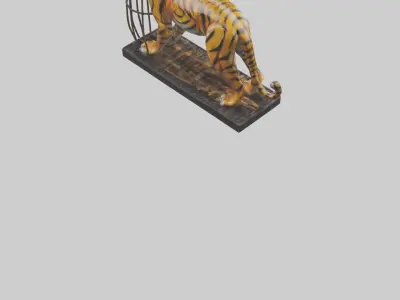 Caged Tiger statue model 3D model