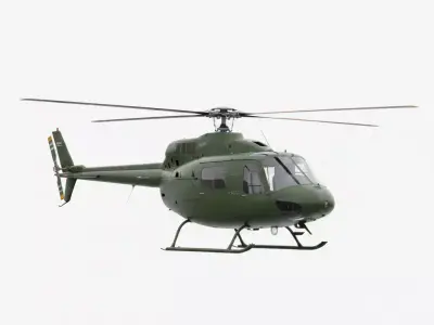 Light Military Utility Helicopter Low-poly 3D model