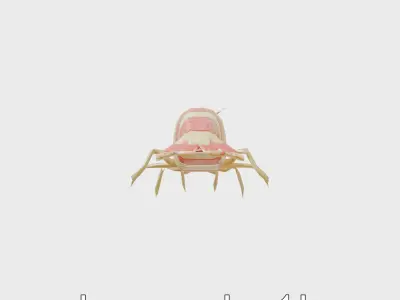 Harlequin Shrimp Model with Clown-Like Markings Low-poly 3D model