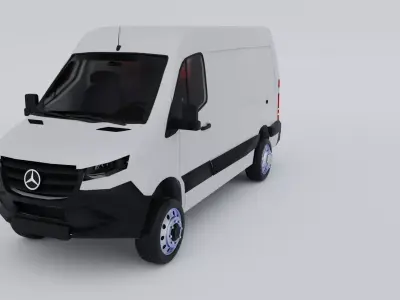 White van Mercedes Cargo 3D model