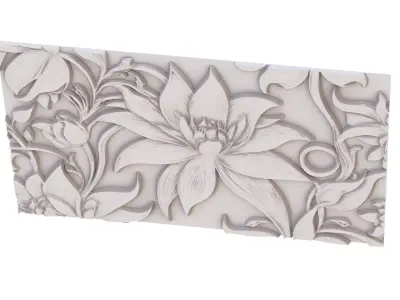 decor set wall panel wall relief mural CNC 37  3D model