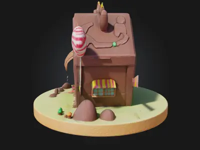 Chocolate Cottage  A Sweet Escape into Fantasy 3D model
