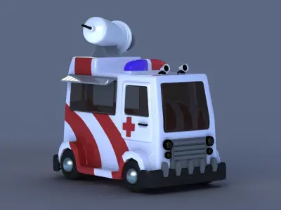 ambulance ambulancia cartoon emergency vehicle 3D model