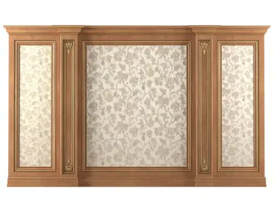 Wall wood boiserie paneling 3D model
