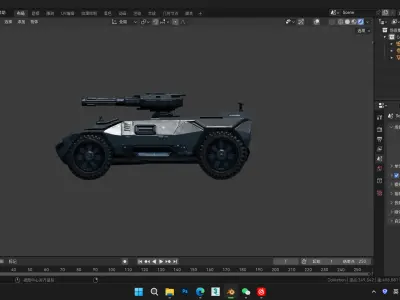 4k futuristic concept sci-fi design armored car 3D model