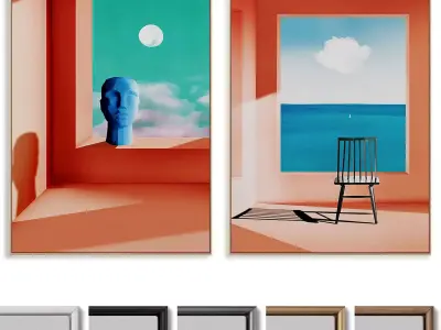 Abstract Painting Frame set 3D model 96