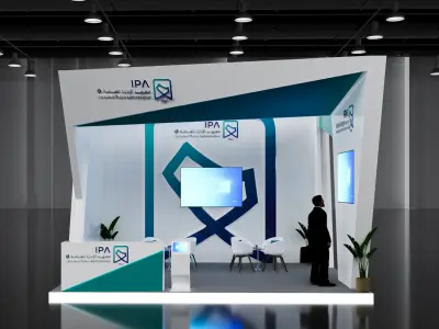 booth 6x5 3 side open  3D model