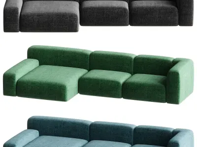 sofa blue 3D model