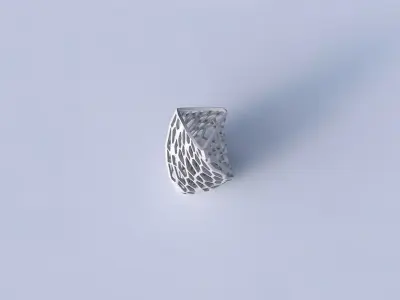 Vase twist triangle with faceted organic lattice 3D print model
