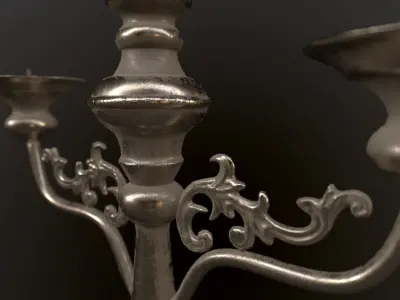 Old candle holder low-poly Low-poly 3D model